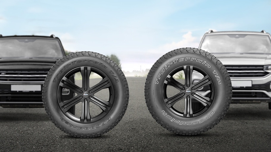 Můžete si zvolit černou bočnici nebo obrysová vystouplá bílá písmena na pneumatikách. K dispozici je výběr rozměrů.