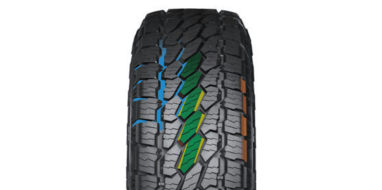 Moderní dezén do každého terénu se šestihrannými středovými bloky a obvodovým propojením v ramenní části a na bočnicích..jpg