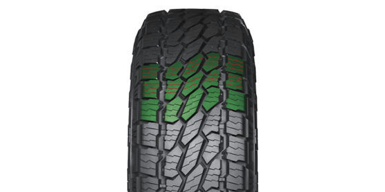 Směs s vysokým obsahem siliky zajišťuje vynikající přilnavost při manévrech za mokra a drážky ve tvaru písmene Z zvyšují počet záběrových hran a zvětšují adhezi v příčném i podélném směru..jpg