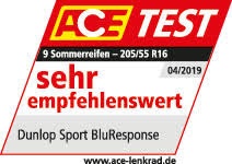 ACE Test 2019 v rozměru 205/55 R16 - hodnocení Velmi doporučená