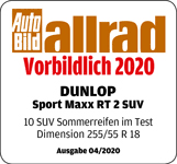 Test Auto Bild Allrad 2020 v rozměru 255/55 R18 - hodnocení Příkladná