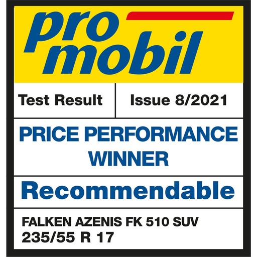 Pro Mobil test 2021 v rozměru 235/55 R17 - hodnocení Doporučitelná