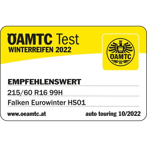 Test zimních pneu OAMTC 2022 - doporučená