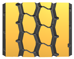 Unikátní konstrukce běhounu pro lepší trakci.