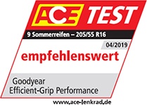 ACE Test 2019 v rozměru 205/55 R16 - Doporučujeme