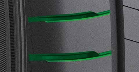 Technologie 'Aqua-edge' - speciálně zkosené hrany.<br>
Lepší brzdění za mokra bez ztráty ovladatelnosti.<br>
Umožňuje okamžité rozšíření kontaktní plochy při brzdění, což přispívá ke zlepšení trakčního výkonu.