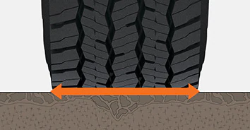 Široký běhoun se 4 klikatými drážkami umožňuje vysoký kilometrový výkon a vynikající jízdní vlastnosti v rozličných klimatických podmínkách.