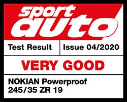 Sport Auto 4/2020 - 3. místo v testu, označení 'Velmi dobré'