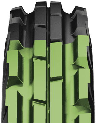 Speciální konstrukce běhounu udržuje běhoun bez bláta.