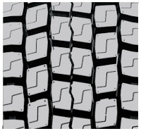 Optimalizovaný dezén pneumatiky SDR1 zvyšuje odolnost proti opotřebení tím, že zajišťuje chladný chod pneumatiky. Žebrování mezi bloky dezénu pomáhá snižovat částečné opotřebení a zlepšuje odolnost proti drhnutí.