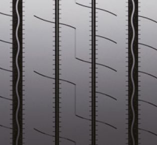 Úzká středová drážka zvyšuje efektivní stopu pneumatiky a podporuje rovnoměrné opotřebení.