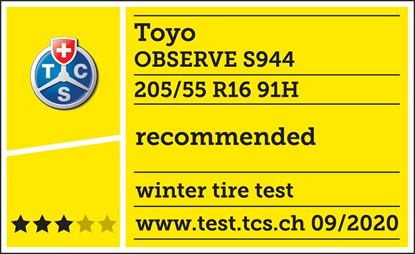 TCS test 2020 - Doporučená v rozměru 205/55 R16
