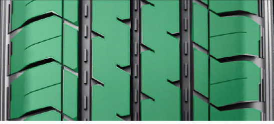 Svislé bloky s vysokou hustotou zajišťují vysokou odolnost proti opotřebení.