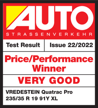 Test Auto Strassenverkehr 2022 v rozměru 235/35 R19 - Velmi dobrá - Vítěz v poměru cena / výkon