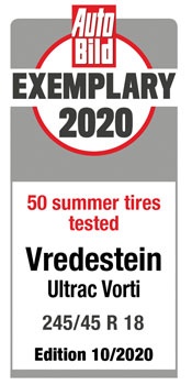 Hodnocení Příkladná pro Ultrac Vorti 245/45 R18 v testu 50 letních pneumatik Auto Bild 2020