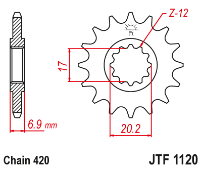 JT Sprockets ozubené kolo JTF1120.13 (600M13JT)