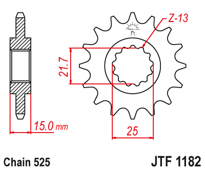 JT Sprockets ozubené kolo JTF1182.14 (208214JT)