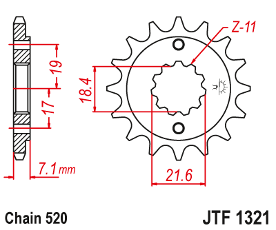 JT SPROCKETS gear wheel JTF1321.14 (206714jt)