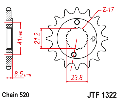 JT SPROCKETS gear wheel JTF1322.14 (207114jt)