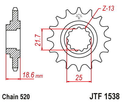 JT SPROCKETS gear wheel JTF1538.15 (211915jt)