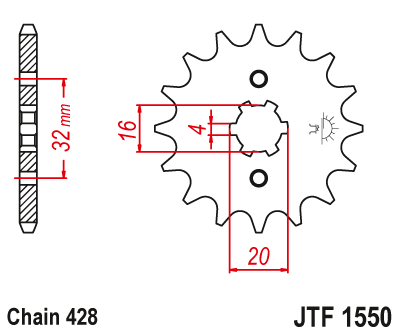 JT Sprockets ozubené kolo JTF1550.14 (218214JT)