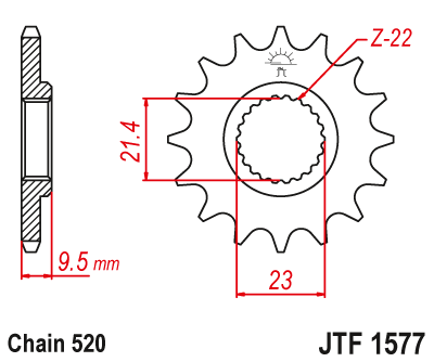 JT SPROCKETS gear wheel JTF1577.15