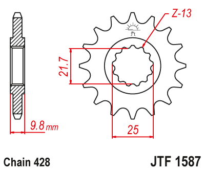 JT SPROCKETS gear wheel JTF1587.19 (204919jt)