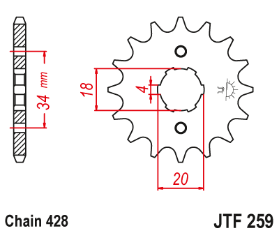 JT Sprockets ozubené kolo JTF259.15