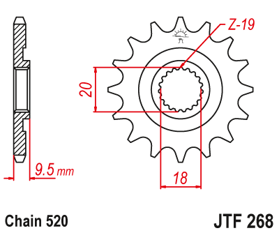 JT SPROCKETS gear wheel JTF268.13 (33313jt)
