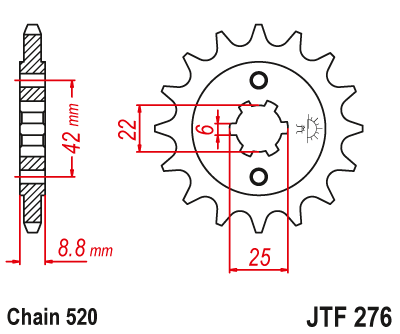 JT SPROCKETS gear wheel JTF276.15 (27615jt)