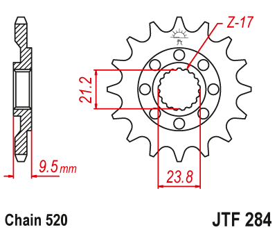 JT SPROCKETS gear wheel JTF284.14 (34214jts)