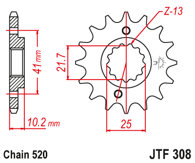 JT Sprockets ozubené kolo JTF308.15 (34515JT)