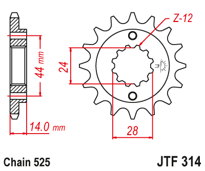 JT SPROCKETS gear wheel JTF314.16 (34816jt)
