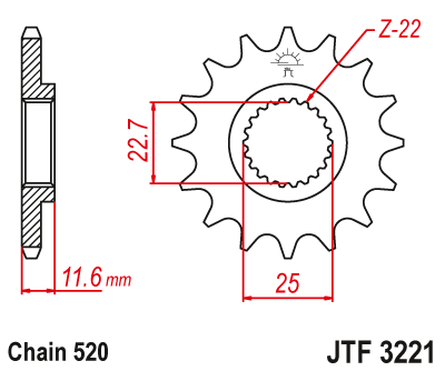 JT Sprockets ozubené kolo JTF3221.13 (218013JT)