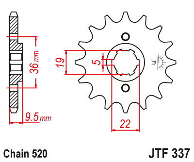 JT SPROCKETS gear wheel JTF337.14 (J33714JT)