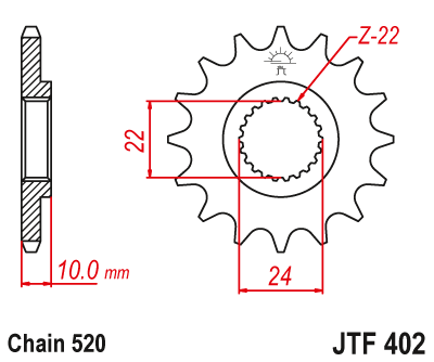 JT Sprockets ozubené kolo JTF402.16