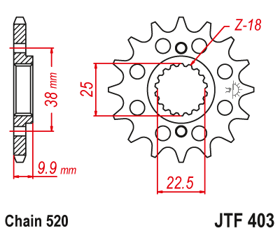 JT Sprockets ozubené kolo JTF403.15 (220015JT)