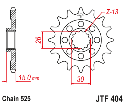 JT Sprockets ozubené kolo JTF404.17 (219817JT)