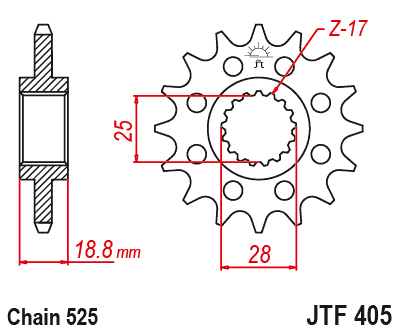 JT Sprockets ozubené kolo JTF405.20 (2078M20JT)