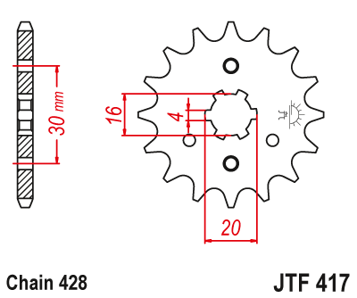 JT SPROCKETS gear wheel JTF417.14 (51714jt)