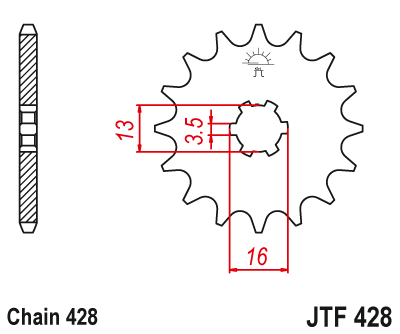 JT Sprockets ozubené kolo JTF428.12