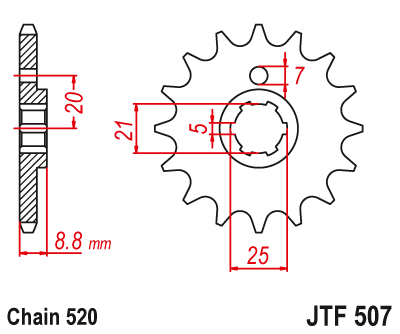 JT Sprockets ozubené kolo JTF507.15