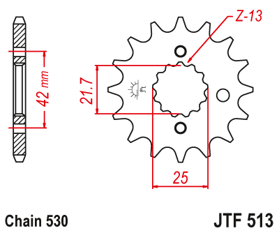 JT Sprockets ozubené kolo JTF513.16