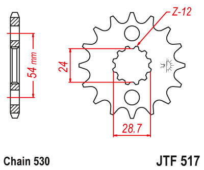 JT SPROCKETS gear wheel JTF517.17 (52617jt)