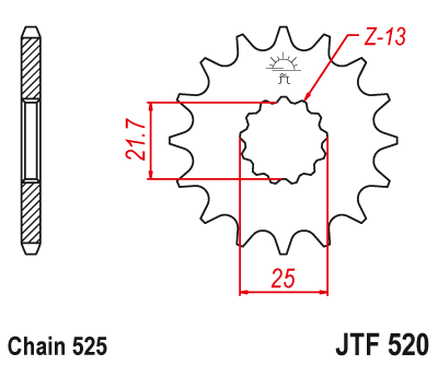 JT Sprockets ozubené kolo JTF520.15