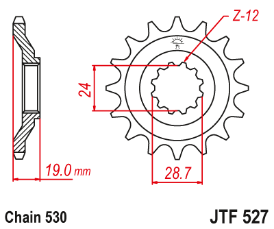 JT SPROCKETS gear wheel JTF527.17 (53217jt)