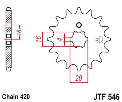 JT SPROCKETS gear wheel JTF546.14 (56014jt)
