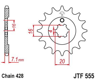 JT SPROCKETS gear wheel JTF555.13 (55513jt)