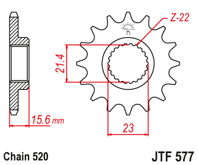 JT SPROCKETS gear wheel JTF577.15 (44115jt)