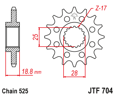 JT Sprockets ozubené kolo JTF704.15 (207815JT)